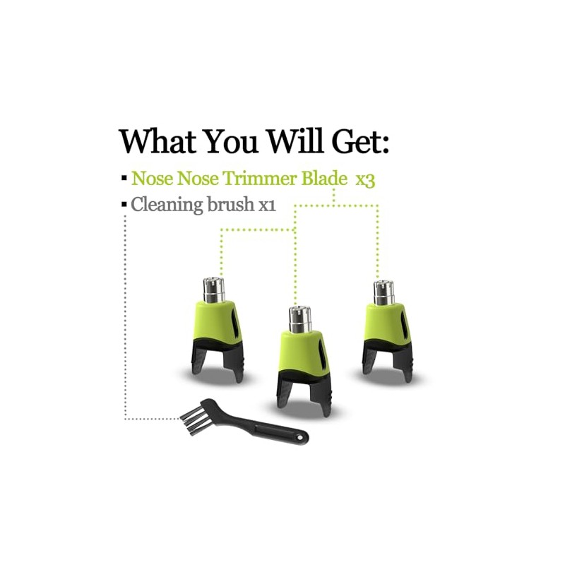 GORLENT 3Pcs Nose Trimmer Replacement Head Attachment for One Shaver