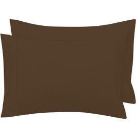 Royale Linens King Pillowcase Set of 2 - Bed Pillow Cover - 20" x 40" - Chocolate Pillowcases - 1800 Brushed Microfiber, Wrinkle & Fade Resistant - Soft & Cozy- King Size Pillow Case (King, Chocolate)