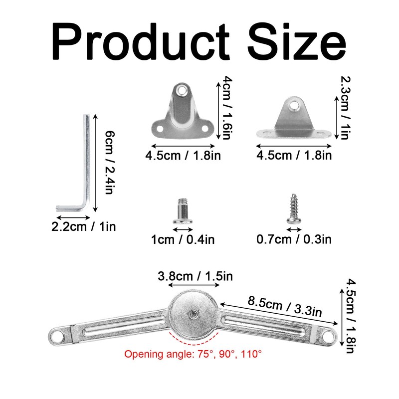 2pcs Chest Hinges, Alloy Lid Support Locking Fixed Hinge Close