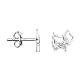 SOFIA MILANI - Women's Earrings 925 Silver - Stud Earrings as Dog - 20866, Sterling Silver, Cubic Zirconia