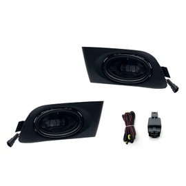 Shocklight LED Fog Lights for 2001 2002 2003 Honda Civic 2 Door 1 Pair Of Front Bumper Driving Fog Lamps with Switch and Wiring Harness- Clear Lens