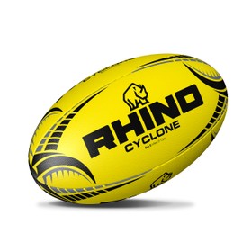 Rhino Cyclone Rugby Ball, Fluo Yellow, Size 4