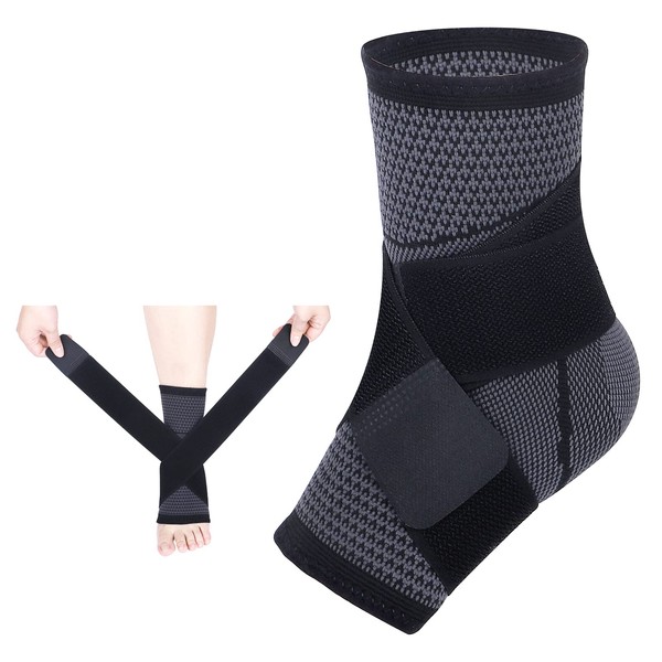 Tobilleras, soporte de tobillo de compresión ajustable para hombres y