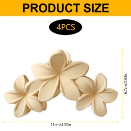 Lotsdonxia 4 Pcs Flower Shape Hair Clips – French Claw Clips for Women and Girls, Strong Hold Barrettes for Thick or Thin Hair, Fashionable Hair Accessories