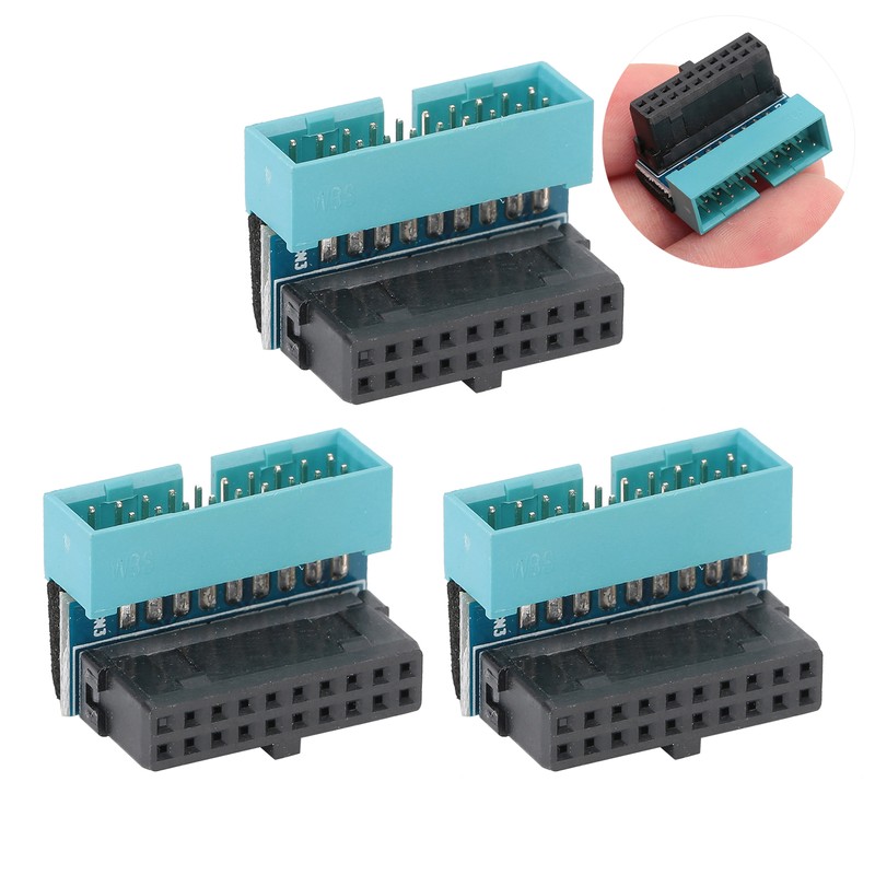 3Pcs Mainboard Power Adapter 19Pin to 90 Degree Connector DIY