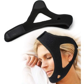 Anti Snoring Chin Strap, Adjustable Anti Snoring Chin Strap, New and Improved Version, Snoring Reducing Aids for Men and Women Sleep Aids (Black)