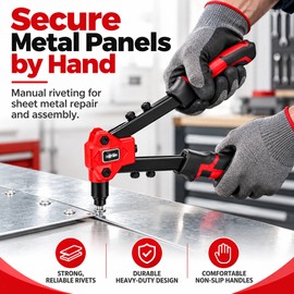 Manual Blind Rivet Gun for Metal Fastening – Labor-Saving Long-Handle Riveter for Sheet Metal, Pipe & Home DIY
