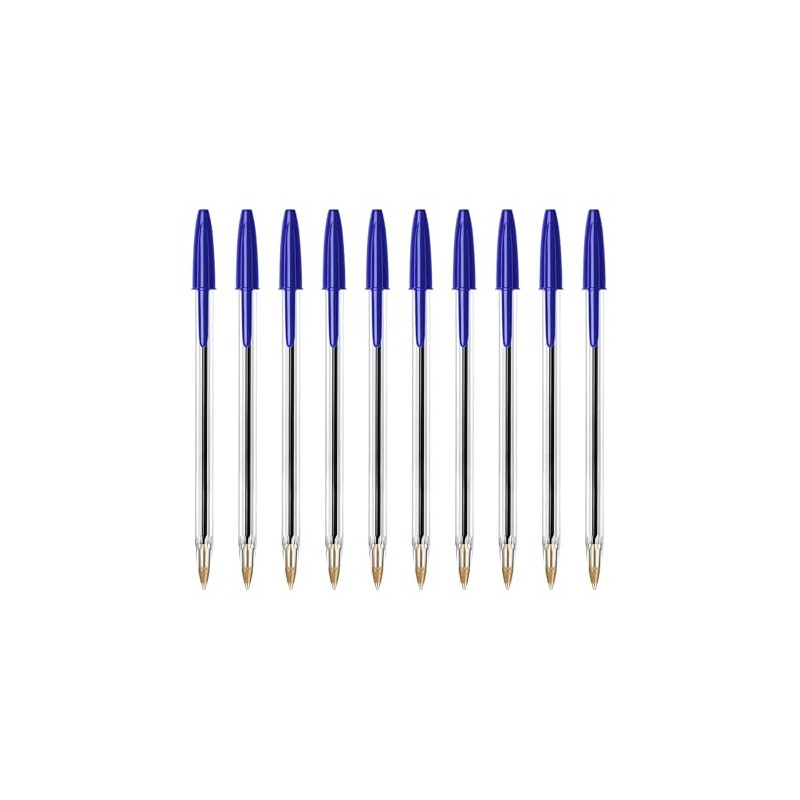 SOMCO - Pack Of 10 Blue Biro Ballpoint Pens -