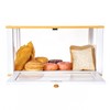 ETMI Glass Bread Box for Kitchen Countertop - Clear White