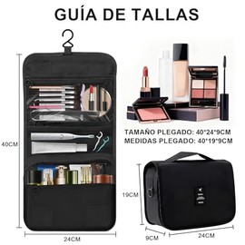 Neceser de Viaje Colgante Impermeable, Bolsa de Aseo Grande con 6 Compartimentos, Bolsa de Maquillaje de Viaje Porttil con Asa, Ideal para Hombre y...