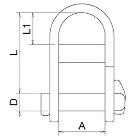 MarineNow 316 Stainless Steel Captive Key Pin Halyard D-Shackle with Bar Choose Size and Quantity (06 mm (1/4"), 01-Pack)