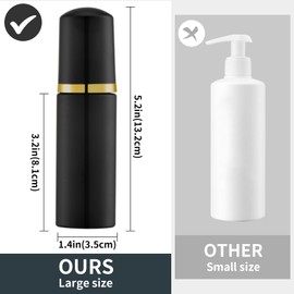 EGALLOP 2 Oz Black Foam Soap Bottle with Black Pump Empty Travel Foaming Dispenser for Hand Soap,Lash Shampoo,Body Wash(12 PCS, Black Cap)