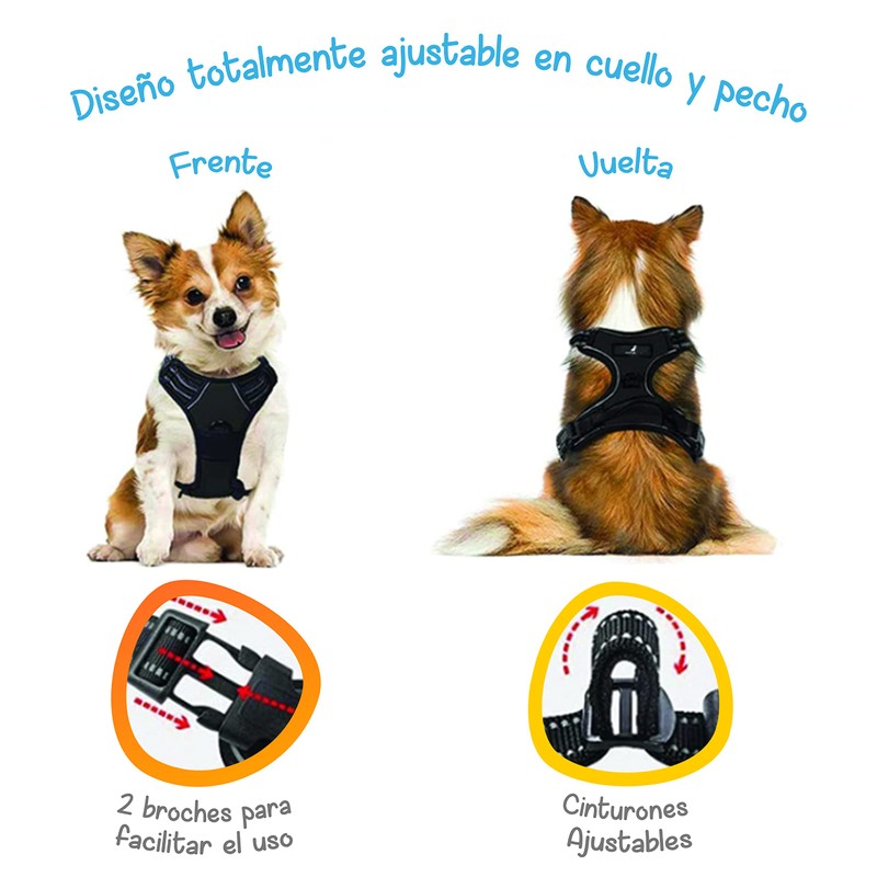 MASCRETTA Arnes Antitirones para Perro con Agarre al Pecho. Arnés