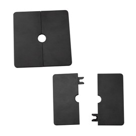 bociloy Wall Split Flange 12mm/0.47"Diameter, ABS Square Self-Adhesive Escutcheon Plate, Wall Hole Decoration Cover, Water Pipe Plate Cover, Black, 2PCS