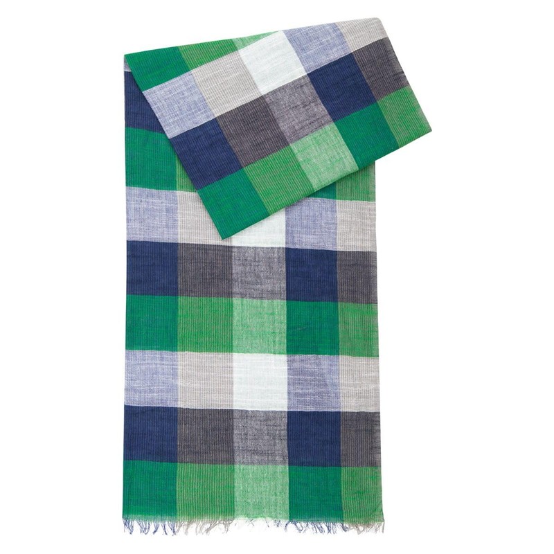 LINDENMANN Men's Scarf Green Men's Scarf Thin 100% Cotton, Multicoloured