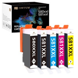 JINTUM 580 581 Printer Cartridges Compatible with Canon PGI-580XXL CLI-581XXL Pack of 5 for Pixma TR8550 TS6150 TS6350 TS6350a TS6250 TS8150 TS8151 TS8152 TS8250 TS8251