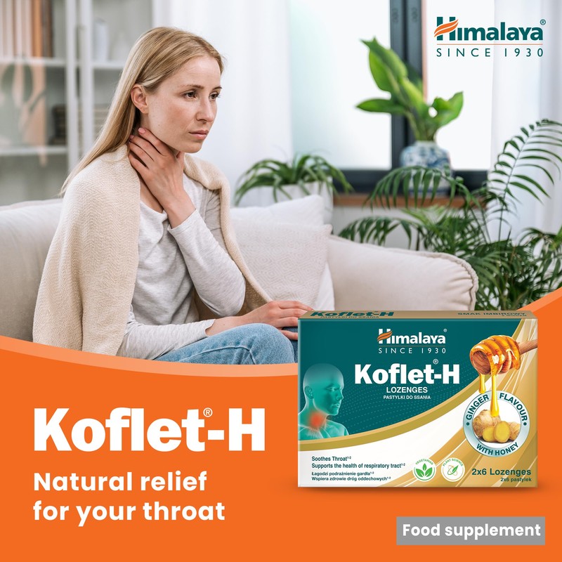 Himalaya Himalaya Herbal Healthcare Koflet-H Lozenges Fortified with Honey Ginger