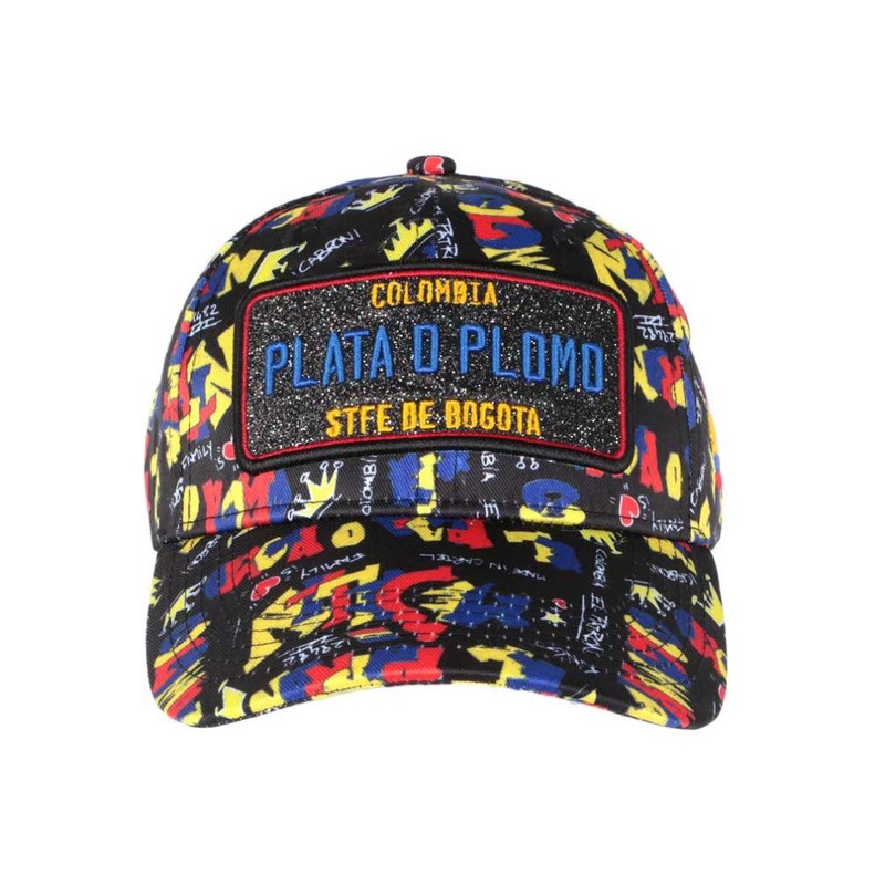 Plata o Plomo Baseball Cap Black and Blue Unisex One