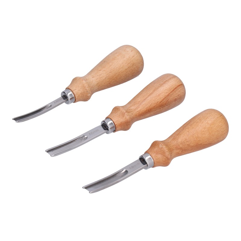 3Pcs Leather Edge Bevelers 4 6 8mm Stainless Steel Durable