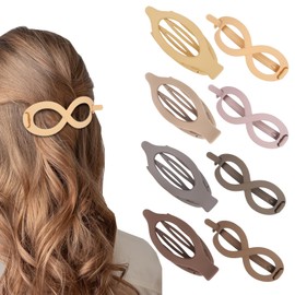 CURASA Flat Hair Clips 8PCS French Concord Lay Down Twist, Matte Vintage Strong Hold Non Slip Hair Accessories for Women & Girls Thick Hair