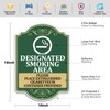 2 PC Designated Smoking Area Signs, 14"x10" Smoking Area Sign,