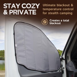 Living in a Bubble Insulated Blackout Window Covers for Ford Transit 2015-Current Mid & High Roof. Van Life Essentials & Camper Van Accessories (Driver/Passenger Door 2015-Current)