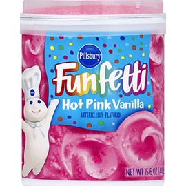 Pillsbury Funfetti Hot Pink Vanilla Flavored Frosting, 15.6-Ounce (Pack of 8)