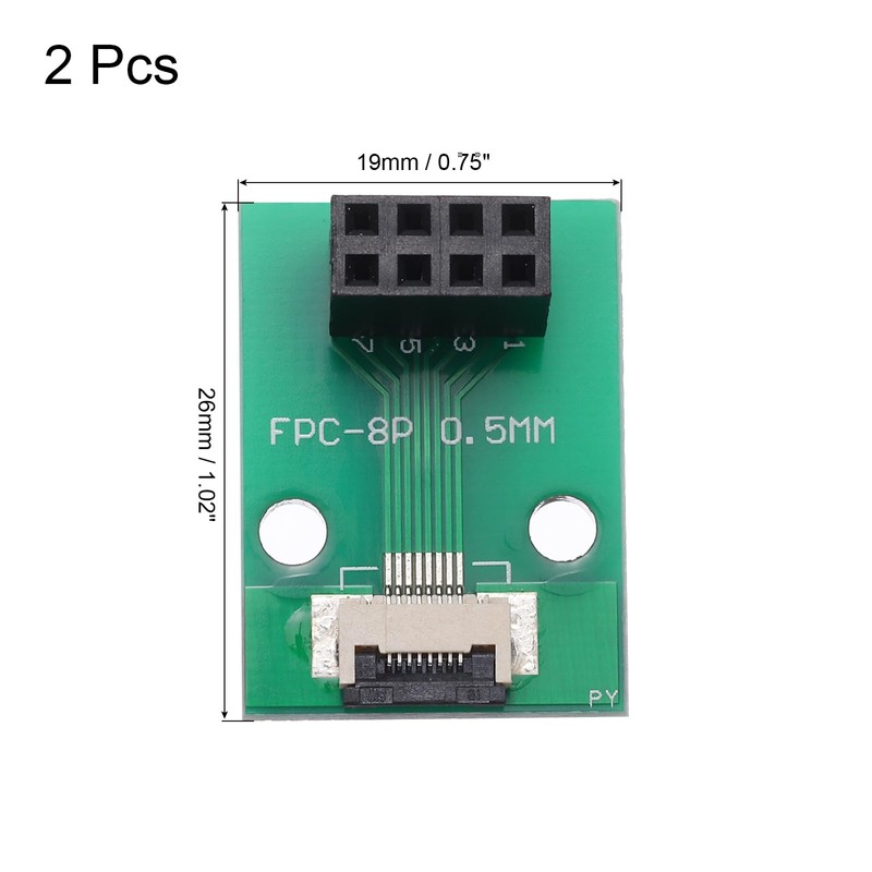 QUARKZMAN FFC FPC Connector Board 8 Pins 0.5 mm Socket