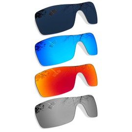 4 Pair Polarized Replacement Lenses for Oakley Turbine Rotor - Black+Blue+Silver+Red