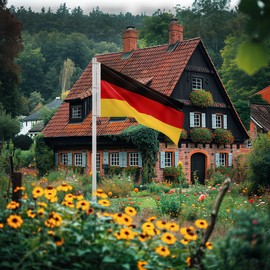 Germany Flag 100 x 150 cm - for Flagpole, Germany Flag Made of Tear-Resistant Flag Polyester Fabric, Weatherproof and UV-Resistant