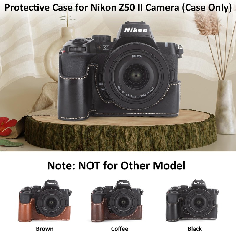 MUZIRI KINOKOO Case for Nikon Z50 II Camera, PU Leather