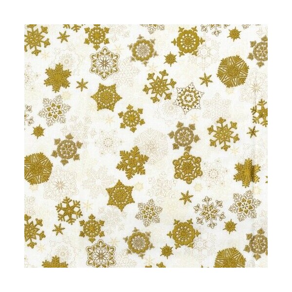 RJR Fabrics Christmas Fabric - Merry Berry Bright Metallic Snowflake