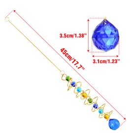 5 Pcs Gazing Ball Spiral Tail Crystal Suncatcher, Rainbow Maker Crystal Beads Decor Sun Catcher Hang with Hook for Window Indoor Outdoor