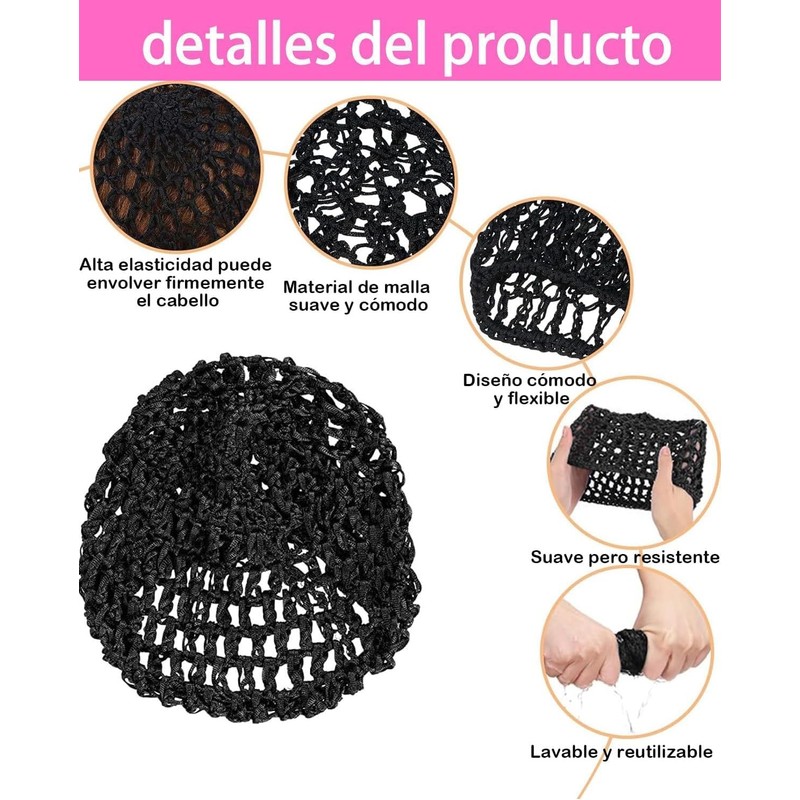 6 Mallas Para Cabello, Red Para Cabello,juego de cabello transpirable