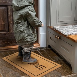 IRONGATE Coir Welcome Doormat - Non Slip Dirt Trapping Coco Coir Low Profile Indoor Outdoor Doormat - Durable Easy Clean - High Traffic Area Patio Entryway Door Mat - 17x30