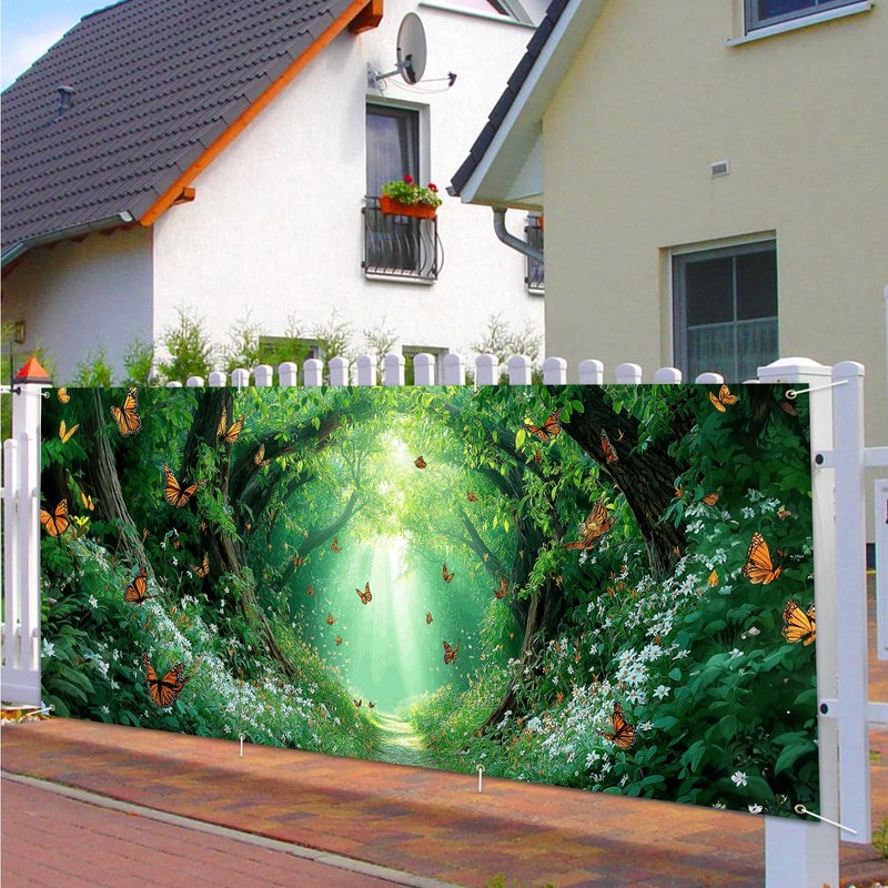 13x6 ft Enchanted Forest Path Garage Door Banner - Sunlit