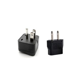 Europe to US Plug Adapter EU/UK/AU/in/CN/JP/Asia/Italy/Brazil to USA (Type A & B) American Travel Adapter and Converter, Wall Outlet Power Charger Converter (WY-5+9121-Black-1SET)