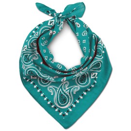 LOVARZI Teal Bandana For Men & Women - Cotton Headband Paisley Hair Bandanas - Pirate Scarf - Headwear Cycling Cowboy Sports Neckerchief