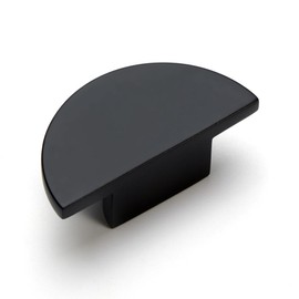 KOPPALIVE 2 Pack Solid Brass Dresser Drawer Pulls,Semicircle Kitchen Cabinet Knobs and Handles, Matte Black Knobs for Cabinet and Drawer, Modern Copper Furniture Hardware, Polished Finish