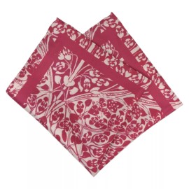 Jos. A. Bank JOS A BANK Mens Silk Handkerchief Red Morris Ink Blot Print Pocket Square 13"