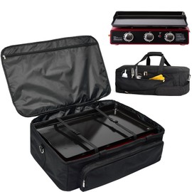 NOELIFE Portable Grill Carry Bag for Royal Gourmet PD1301R/ PD1301S Tabletop Grill, 24 Inch 3-Burner Flat Top Griddle Carry Case, Outdoor Water-Resistant Camping Griddle Accessories, Black (Bag Only)