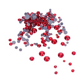 Healvian 300pcs Ab Flat Bottom Rhinestones for Nail Art Red Ornaments for Manicure and Nail Decoration Lightweight and Design