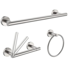 RARXTR 3pc Bathroom Hardware Set with Brushed Toilet Paper Holder & Towel Ring & Towel Bar SUS304 Stainless Steel Toilet Paper Roll Holder Wall Mount & Bathroom Towel Holder & Towel Rack Set