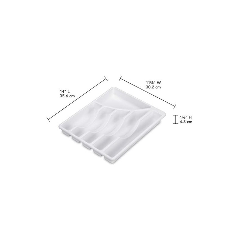 STERILITE Cutlery Tray, 11-3/4 in W, 1-7/8 in D, Plastic,