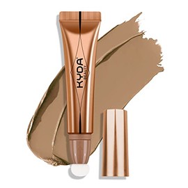 KYDA Vara de belleza de contorno, contorno facial líquido con aplicador de cojín, acabado mate natural de alta cobertura, ligera, mezclable, súper sed