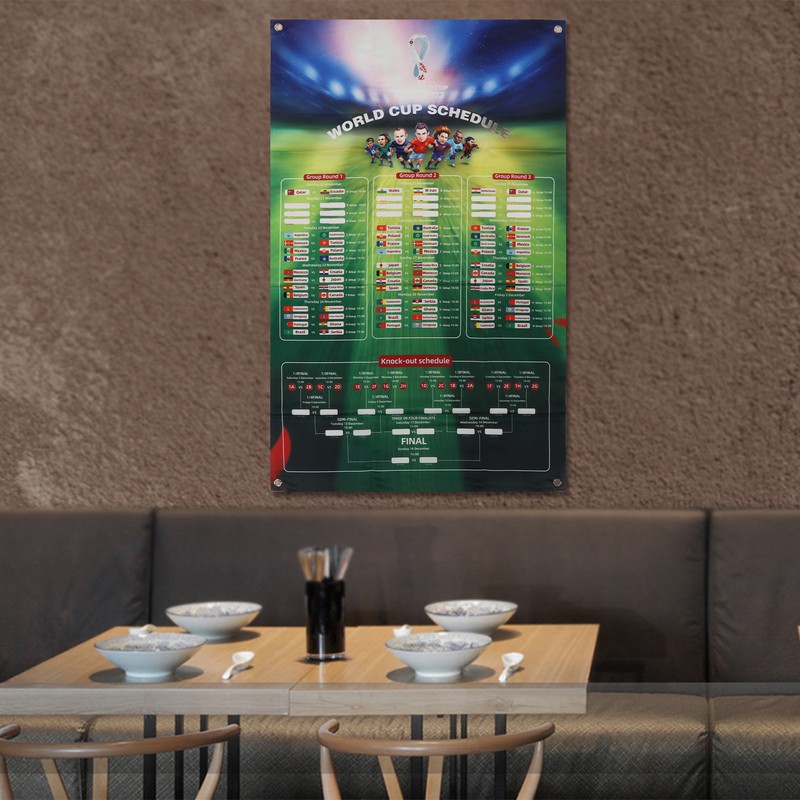 Football Game Wall Chart Portable Home Bar Office 2022 Soccer