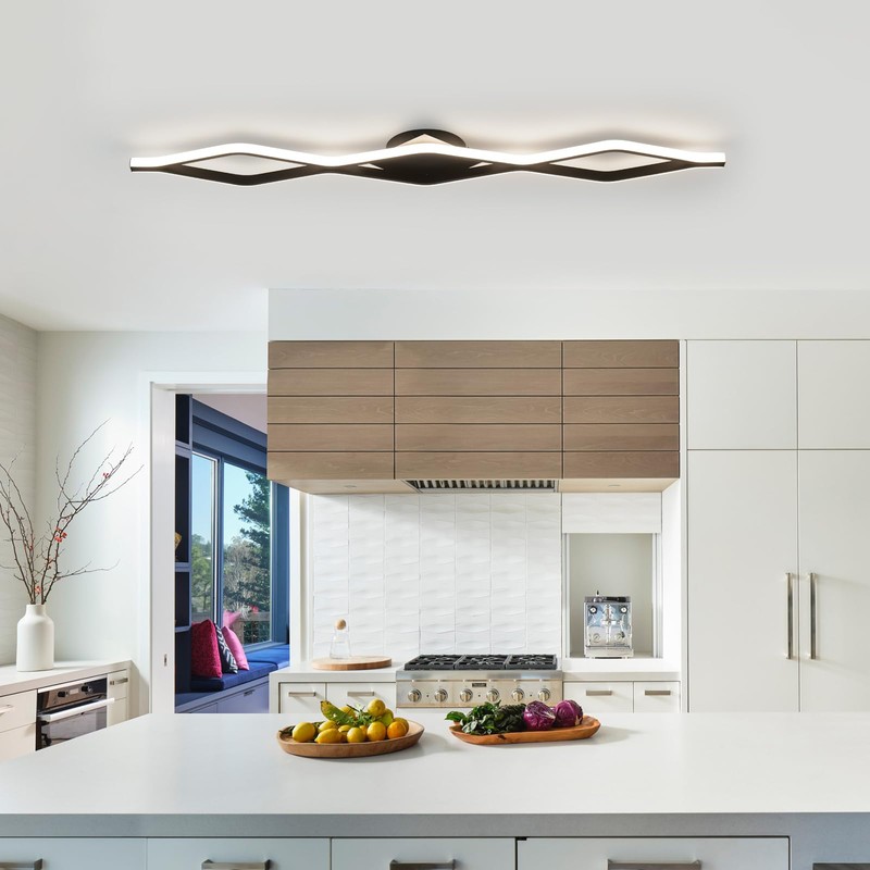 Qcyuui Dimmable LED Ceiling Lights 46.4'' Kitchen Lighting Fixtures Ceiling