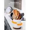 Nucookery 360° Rotating Utensil Holder, 7.2" Large Utensil Crock, White