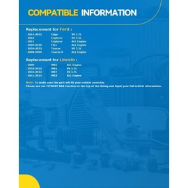 PHILTOP Alternator Compatible with Taurus 2010-2012 3.5L, MKX 2011-2013, Explorer 2011 All Model/2012 3.5L, Flex 09-10, Taurus X 08-09, MKS 10-12 3.7L Replace 11271N 12V 175Amp CW S6 6-Groove Pulley