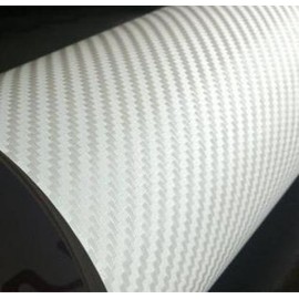 F & B LED LIGHTS White 3D Carbon Fiber Film Twill Weave Vinyl Sheet Roll Wrap (120" X 60", White)